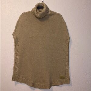 United Colors of Benetton Tan Knit Turtleneck Poncho